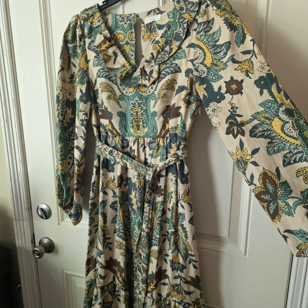 A loves A Maxi Paisley Printed Linen Blend dress Size Small - Picture 4 of 11